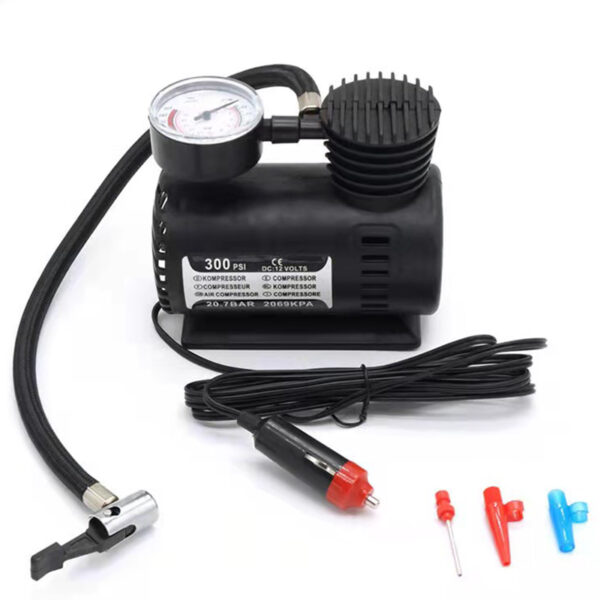 Voltage:12V, 12V DC Max Pressure:101-140Psi Size:16*8.5*14.5MM, 16*8.5*14.5mm Place of Origin:Zhejiang Warranty:12 Months Function:Tire Pressure Monitor Application:Inflate Air Products Color:Black+Sliver Product name:Air Compressor Tire Inflator Weight:1.25kg Packing:Color Box Cylinder:Single Certification:CE