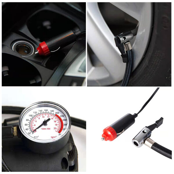 Voltage:12V, 12V DC Max Pressure:101-140Psi Size:16*8.5*14.5MM, 16*8.5*14.5mm Place of Origin:Zhejiang Warranty:12 Months Function:Tire Pressure Monitor Application:Inflate Air Products Color:Black+Sliver Product name:Air Compressor Tire Inflator Weight:1.25kg Packing:Color Box Cylinder:Single Certification:CE