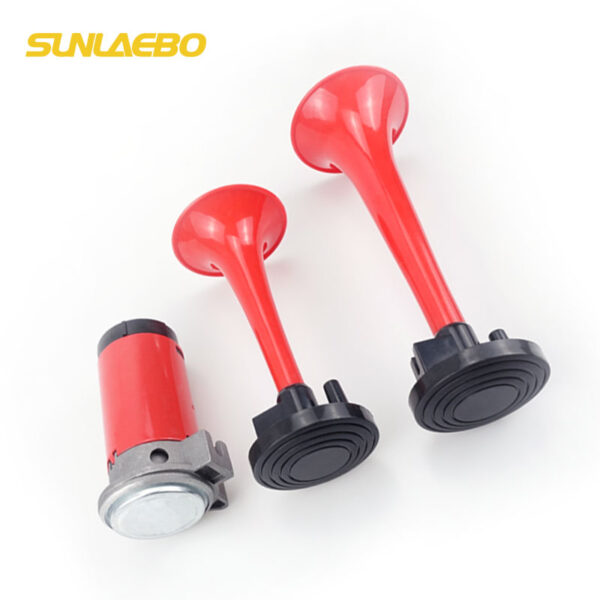 Code Number:SLB-A017 Name: Air horn ,truck horn Voltage:12V or 24V Frequency：450Hz Length:320/370mm Sound level:125±10dB